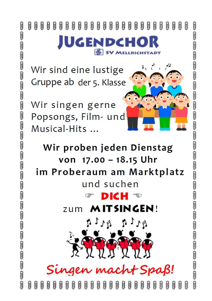 Jugendchor Werbeflyer